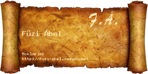 Füzi Ábel névjegykártya